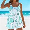 Women's Swimwear Tankini 2 Piece Swimsuit Tropical Flowers  Print Vacation Bathing Suits