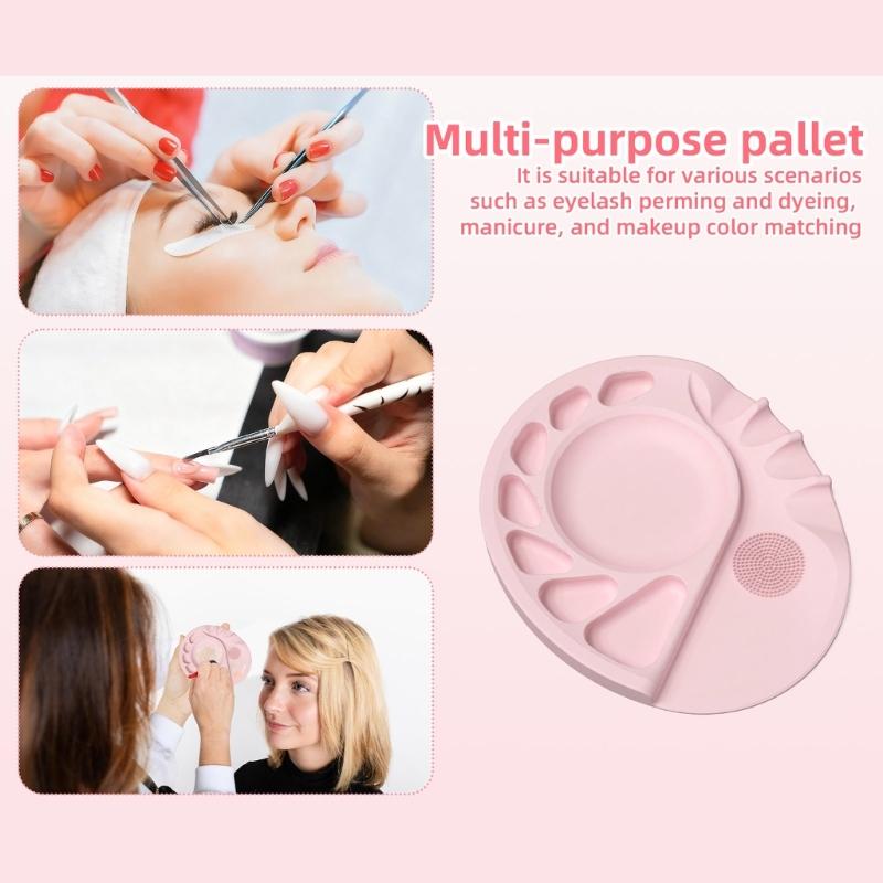 Portable Silicone Cosmetic Palette with Smooth Surfaces for Quick Cleanup and Travel Friendly Makeup Adjustments