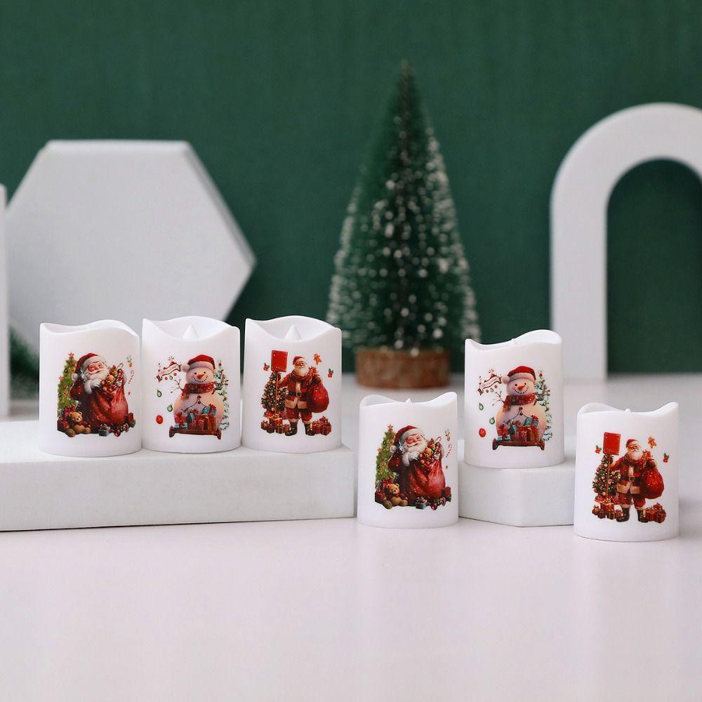 6pcs Christmas Tree Wind Lantern Santa Claus Snowman Merry Christmas Decor  Party Favors