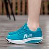 Fashion Women Platform Shoes Breathable Mesh Rocker Shoes Wedge Heels Non-slip Casual Walking Shoes