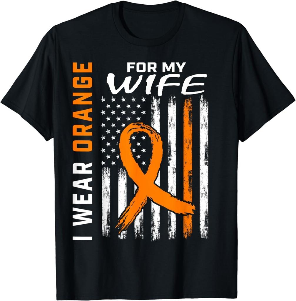 I Wear Orange For My Wife Multiple Sclerosis Awareness Flag Gift Unisex T-Shirt