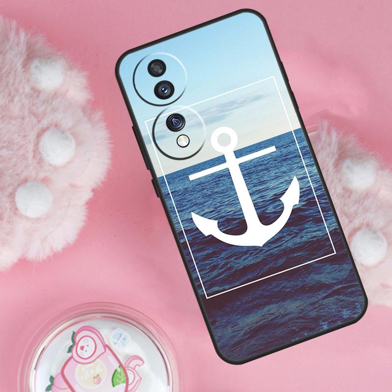Nautical Anchor Boat Sea Case For Honor Magic 7 5 6 Lite Pro Honor 200 Pro 50 70 90 X9b X9a X8b X8a X8 X9 X9c Cover
