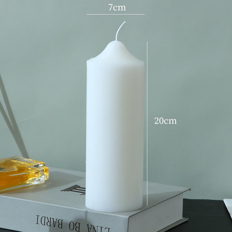 Ivory Smokeless Pillar Candle for Emergencies, Dinner, Birthdays & Weddings - Durable Cylindrical Design