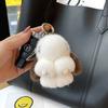 Cute Long Ear Bunny Keychain Real Mink Fur Rabbit Doll Pendant Toys Keyring Women Bag Charm Ornament Pompom Plush Jewelry Gifts