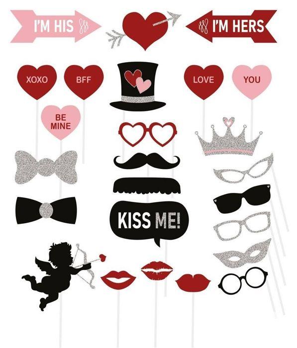 Ensemble Photobooth - PTIT CLOWN - 12 Pièces - Saint Valentin - Accessoires Amusants - Décoration de Fête - Mixte