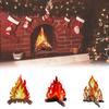 Simulationsflamme 3D-Design Realistisch Einfache Montage Foto-Requisiten Beschichtetes Papier Lagerfeuer Musikparty Picknick Grillflammen-Dekoration für Halloween