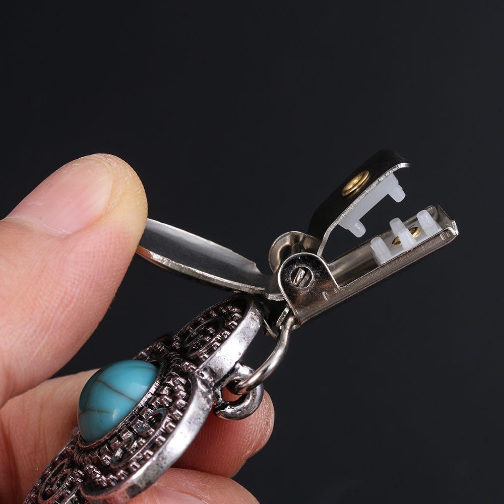 Fashion Charm Gift Rhinestone Retro Turquoise New Clip Clasps Shawl Brooch Cardigan Clip Sweater Blouse Pin