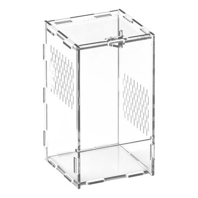 Boîte de Terrarium Transparente pour Araignée sauteuse avec Porte Magnétique Boîte d'Enclos Acrylique pour Araignée sauteuse pour Mante Reptile Serpent Gecko