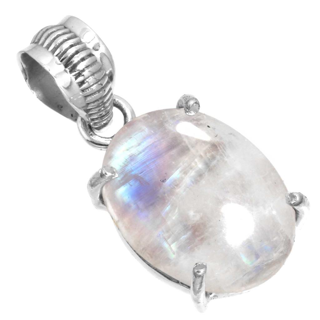 925 Sterling Silber Anhänger Damen Edelstein Handgefertigter Schmuck Muttertagsgeschenk Malachit Mondstein Rosenquarz Roter Stein Rauchtopas Tigerauge Vintage