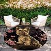 Black Yorkshire Terrier pattern round rug,Carpet Rug for Living Room Bedroom Sofa Playroom Decor,Non-slip Floor Mat,Holiday Gifts and Birthday Gifts