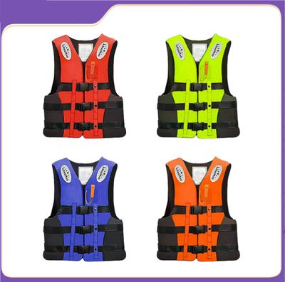 Gilet de sauvetage réglable pour adulte pour la natation en extérieur, combinaison de survie à flottabilité réglable, gilet de sauvetage pour enfant en polyester avec sifflet
