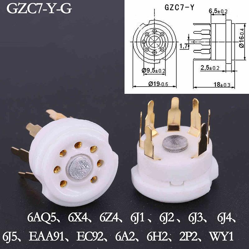 1Pcs 6Aq5 Eaa91 6J1 6J2 6X4 6Z4 Tube Socket Gold-Plated Socket For 7Pin B7G Vaccum Tube Amplifier Audio Diy