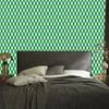 Green and white vichy check wallpaper for living room and bedroom 50x1000