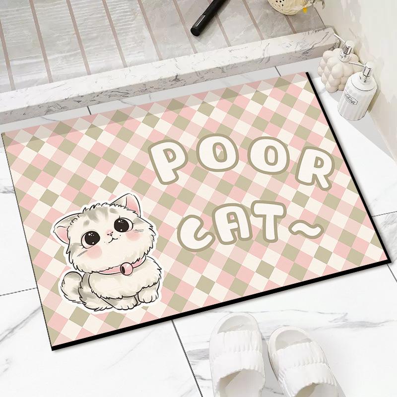 

Коврик для входа Коврик для входной двери Ковер для двери в спальню Туалет Ванная комната Мультфильм Впитывающий нескользящий коврик Коврик для ног в ванной 40 * 60CM Diatom Mud