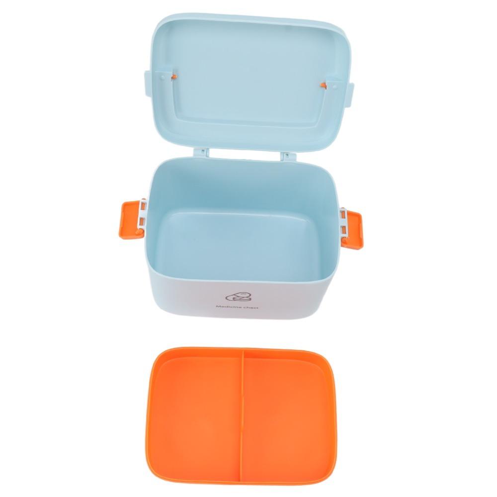 Removable Tray Medicine Organizer Container Large Capacity Family Emergency Medicine Case Home Use синий
