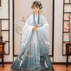 Elegant Hanfu Women Cross Collar Chinese Style Dance Dress For Wei And Jin Dynasties