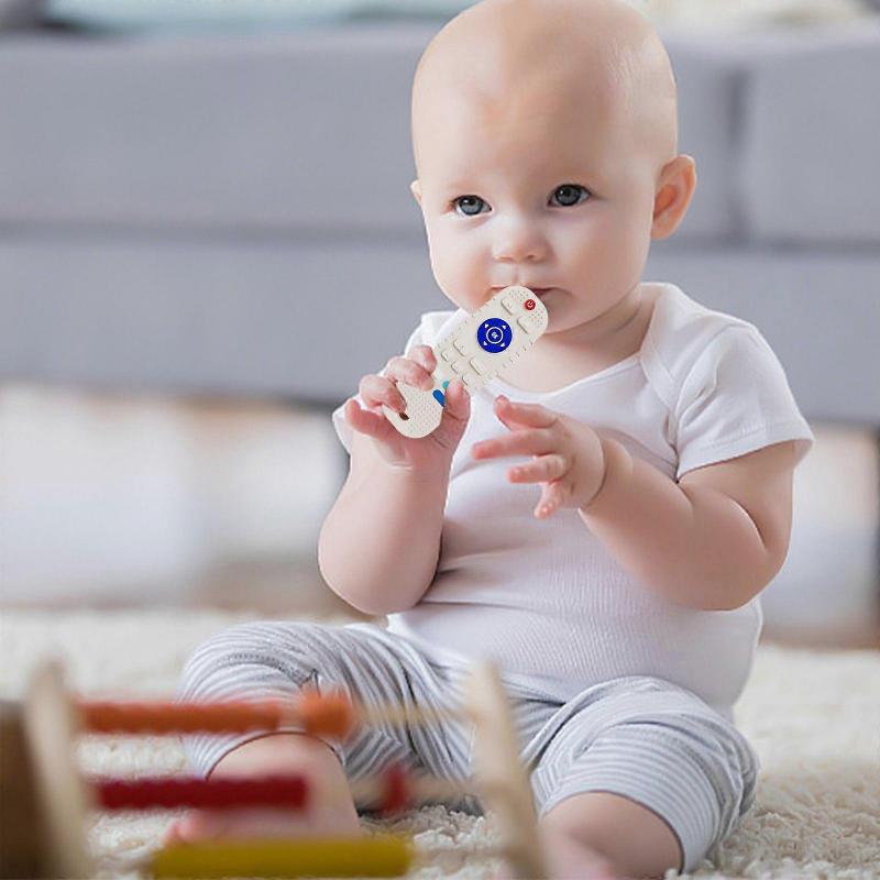 Silica Teething Toys Teether Toys Remote Control Shape Teething Toys Silica Soft Textured Teether Chew Toys Sensory Toys Toy Playsets
