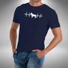 French Bulldog Heartbeat Men's T-Shirt Funny Dog Puppy Owner Animal Lover