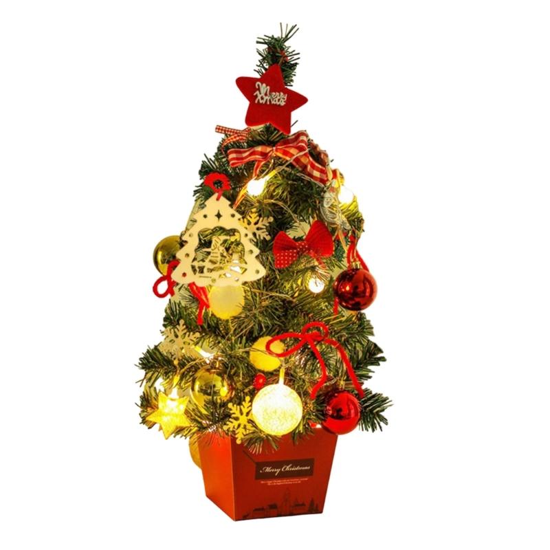 

1Pcs Small Christmas Tree with Lights for Home and Office Decoration Tabletop Ornament Indoor Outdoor Accessories