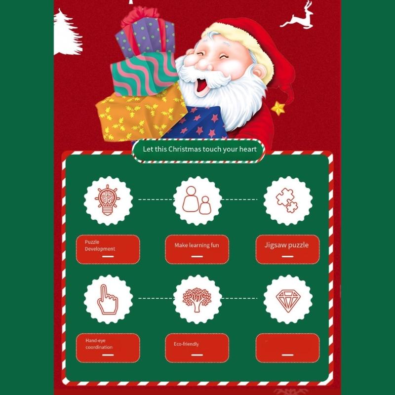 Kreative Weihnachts-Puzzle-Bastelsets für Kinder Handgefertigte Papierornamente Feiertagsdekoration Papierkarten Puzzles
