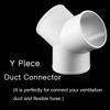 100mm 4inch Ducting T/Y Splitter Connector For Extractor Fan Ventilation Duct Pipe Tube Air Ventilation Exhaust Duct Connector