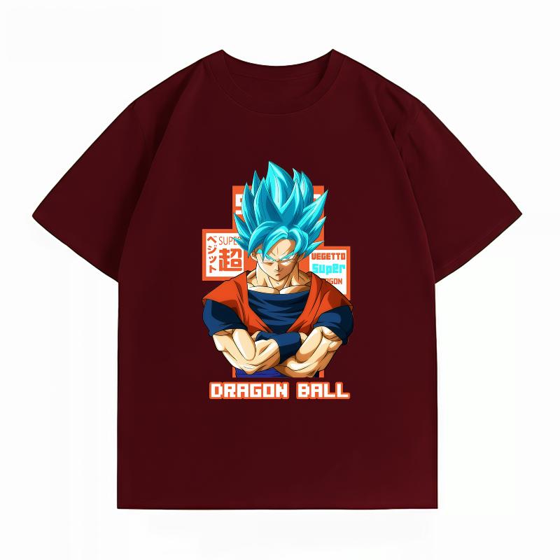 Unisexs Clothing New 100 Cotton Breathable Summer TShirt Dragon Ball Goku Blue Print Casual Streetwear Unisexs Tops