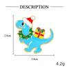 Original Weihnachtsserie Cartoon-Abzeichen-Brosche Kreatives Design Dinosaurier, fliegender Drache, Elch Niedliches Abzeichen