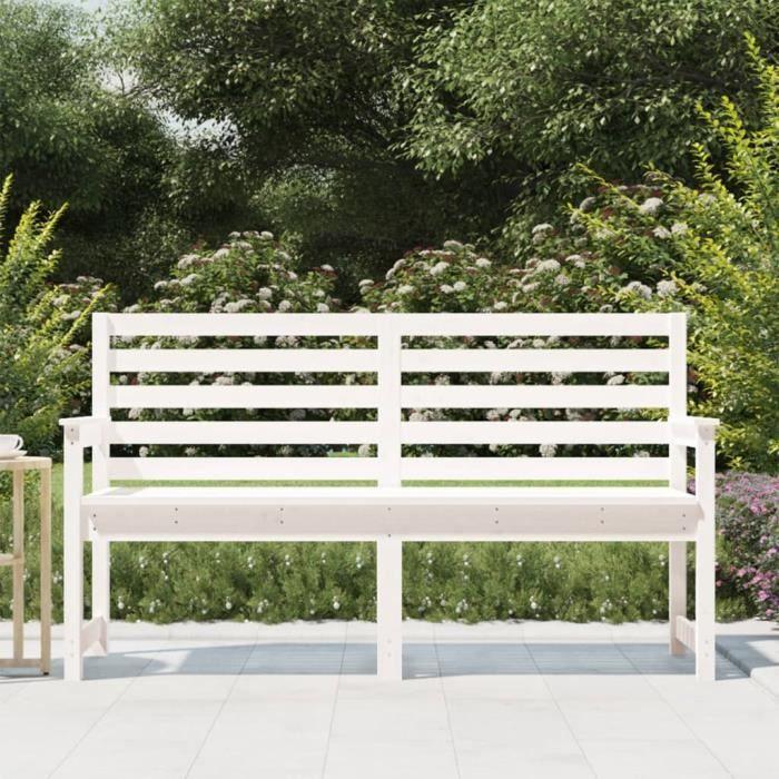 VidaXL Banc de jardin blanc 159,5x48x91,5 cm bois massif de pin 824068