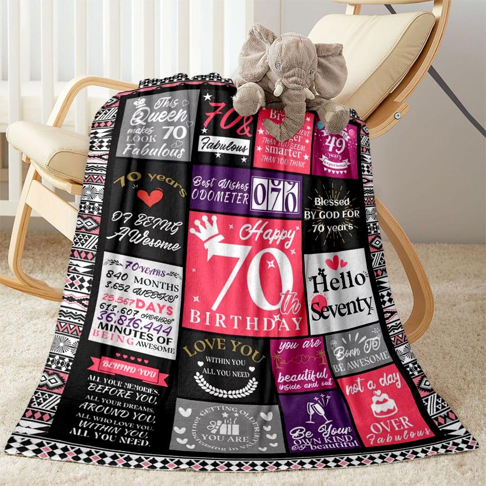 Happy 60th Birthday Sunflower flannel,Lightweight,Flannel Blanket,Comfortable Blanket, Sofa Blanket, Gift blankets,Holiday Gift Blanket Blankets