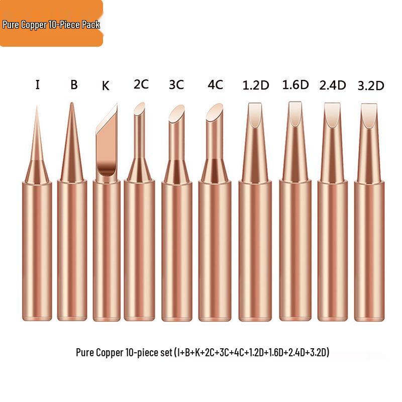 Non-Magnetic 936 Pure Copper 5-Piece Soldering Iron Tip Set for Cross-Border Electric Soldering