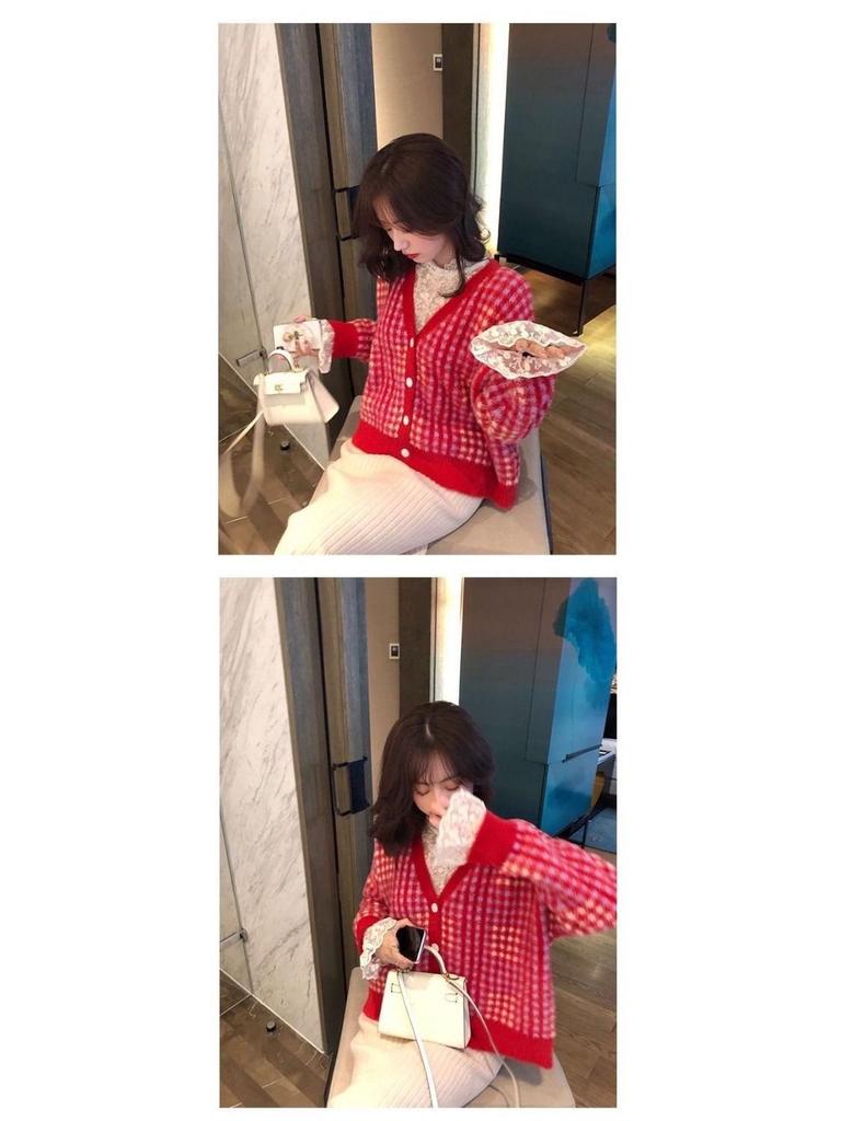2026 Elegant Korean Style Women's Lace Mesh Top with Half-High Collar - Autumn/Winter Collection