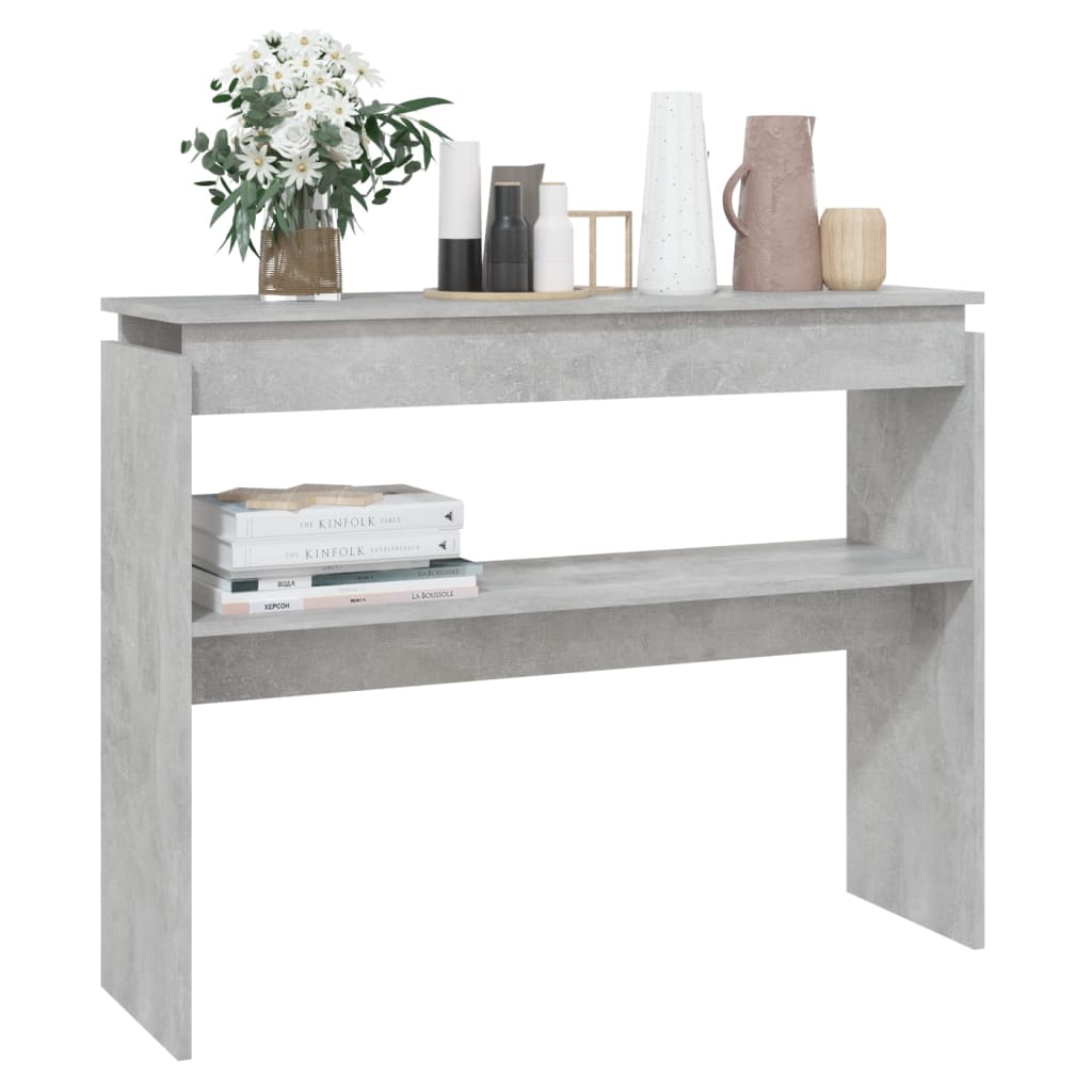 Console Table Concrete Grey 102x30x80 cm Wood Based Material