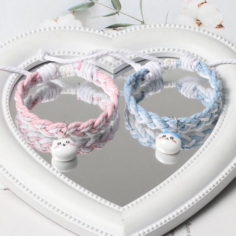 Chiikawa Cotton Linen Adjustable Cartoon Couple Bracelet - Magnetic Bestie Bracelet for Women