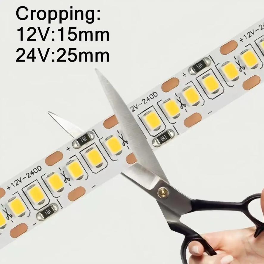 240LEDs/M SMD2835 LED Light Strip High Density Dimmable 10M 5M DC12V 24V Flexible Light for Room TV Background Decoration