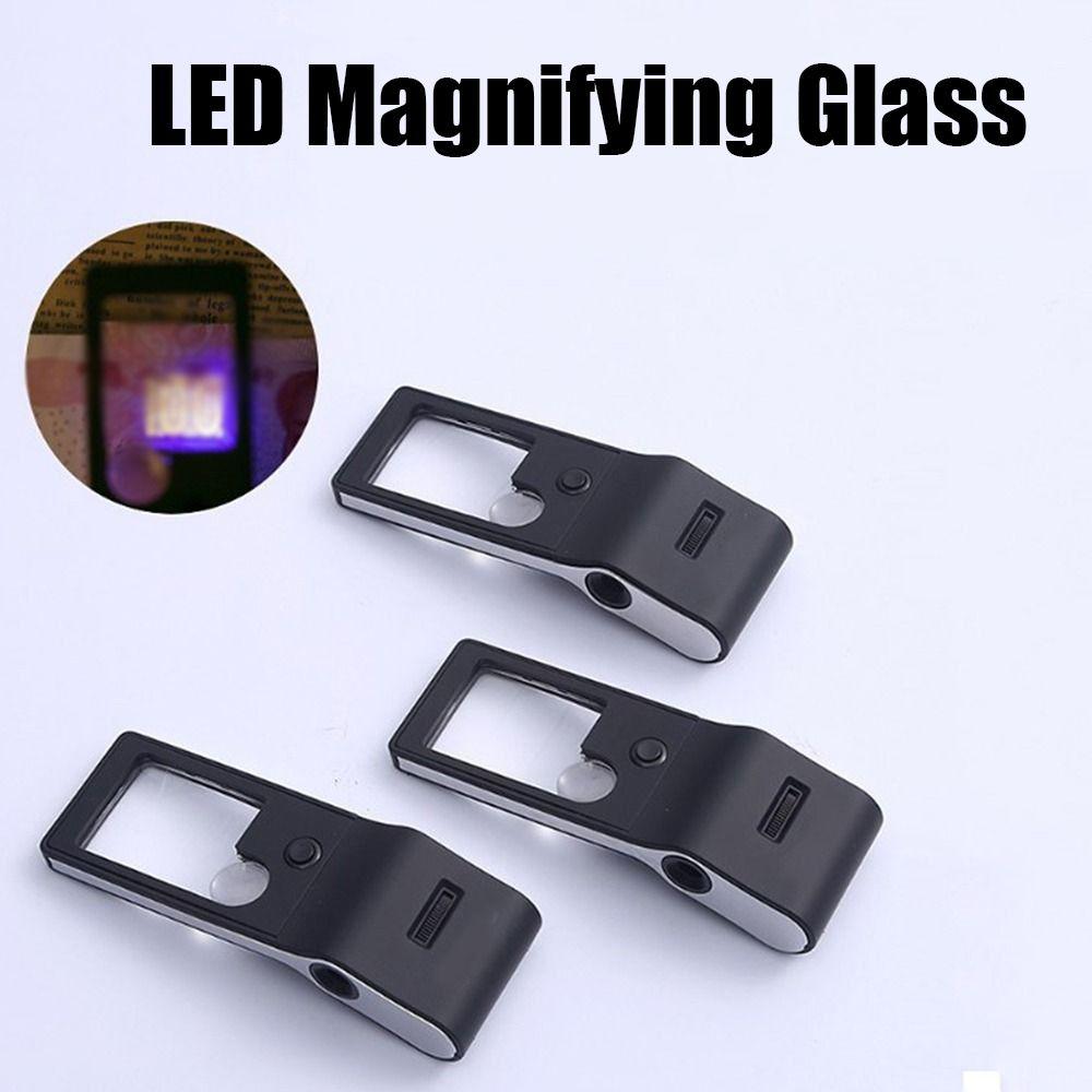 Battery Powered 3X Magnifying Glass Handheld Reading Magnifier  Optical Instruments