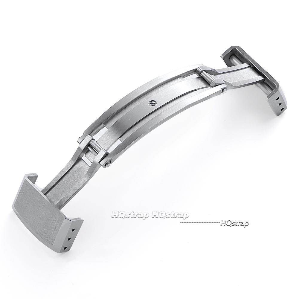 Stainless Steel Watch Buckle 16mm 18mm 20mm Double Click Butterfly Watch Clasp for Rubber Watch Strap Replacement Folding Buckle