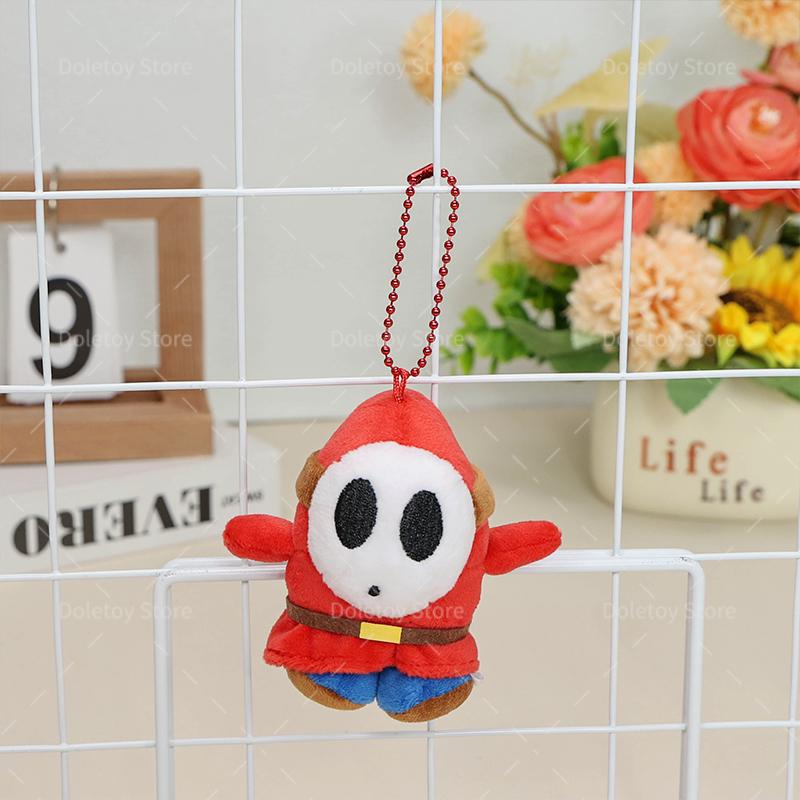 8 Styles Mario Shy Guy Plush Kawaii Black Blue Yellow Shy Guy Angry Mask Man Stuffed Animal Small Shy Gug Keychain Birthday Gift