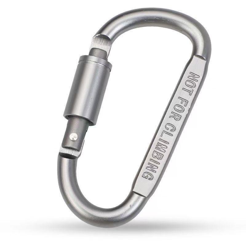 

No. 8 D-Shaped Aluminum Alloy Locking Carabiner for Climbing and Backpacks