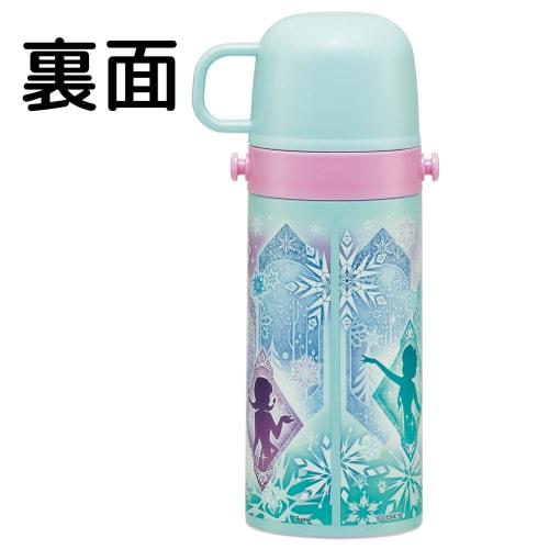 Skater Children's Water Bottle, 2-Way, Straw/Cup/400ml Capacity, Disney Frozen Design, Size 25, Girls', Stainless Steel, Lightweight, Insulated, Small