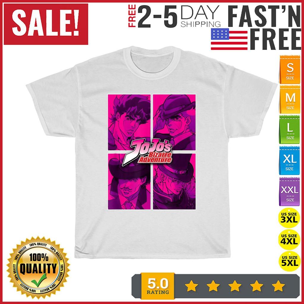 JoJo's Bizarre Adventure Season 1 Characters Vintage T Shirt Mens Womens Tees Top Men Women Fashion