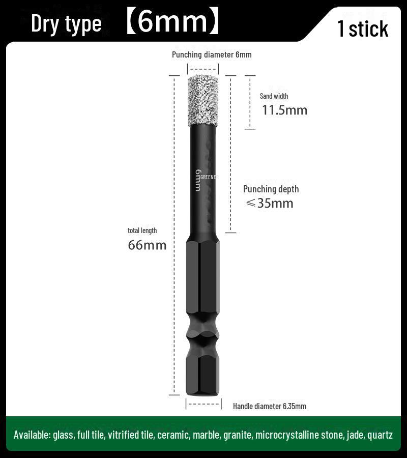 Green Forest Tile Drill Bit for Glass, Marble, and Ceramic