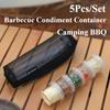 Camping Spice Kit With 5 Clear Seasoning Bottles Camping Seasoning Container for Picnic Cooking Barbecue Condiment Container Set