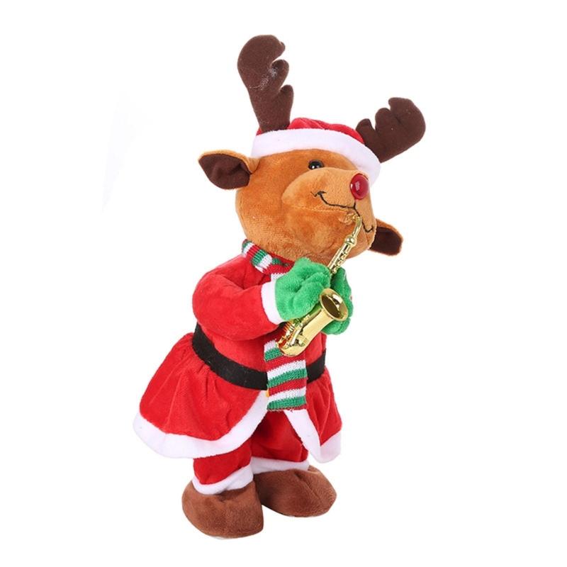 Christmas Gift Miniature Santa Claus with Saxophone Handmade Lovely Toy Holiday Twisting Santa Snowman Reindeer