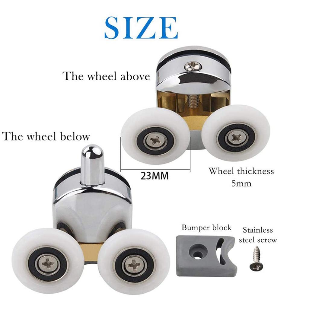 Buy 4Pcs 23mm Shower Door Rollers Sliding Shower Doors Wheels at
