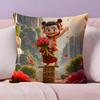 Chinese Anim Nezha Pillow Case Pillowcase Ultra Soft Skin Friendly Fabric Cloud Like Comfort & Concealed Zipper