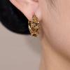 2024 Trendy Purple Rhinestone Hoop Earrings - Elegant, Versatile, and Exquisitely Designed