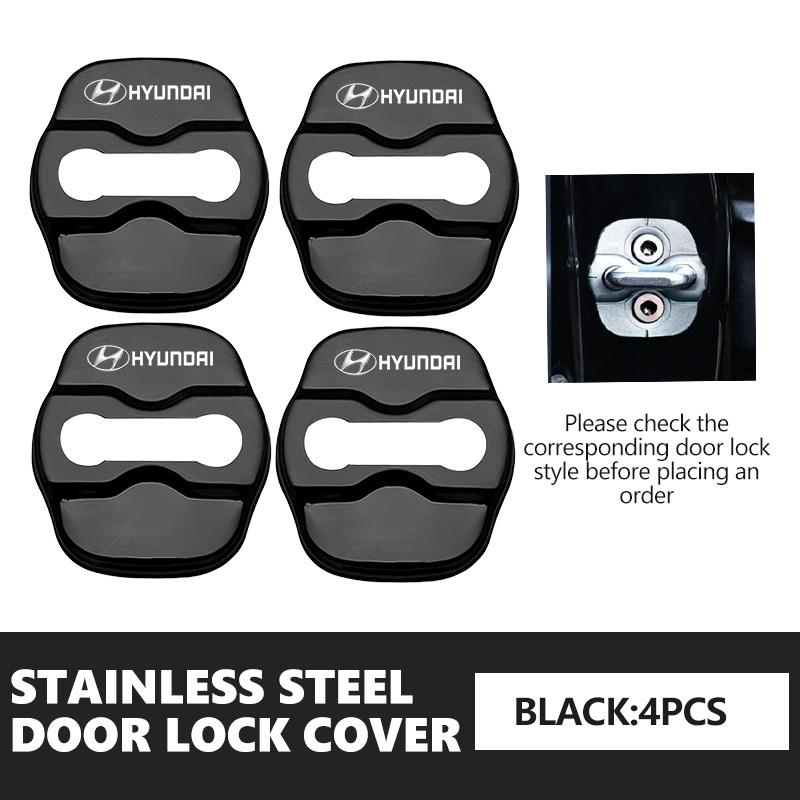 Stainless Car Door Lock Buckle Trim Cover Protector Rust Accessories For Hyundai GDi N Line i10 Azera Genesis G70 G80 G90 Accent R8