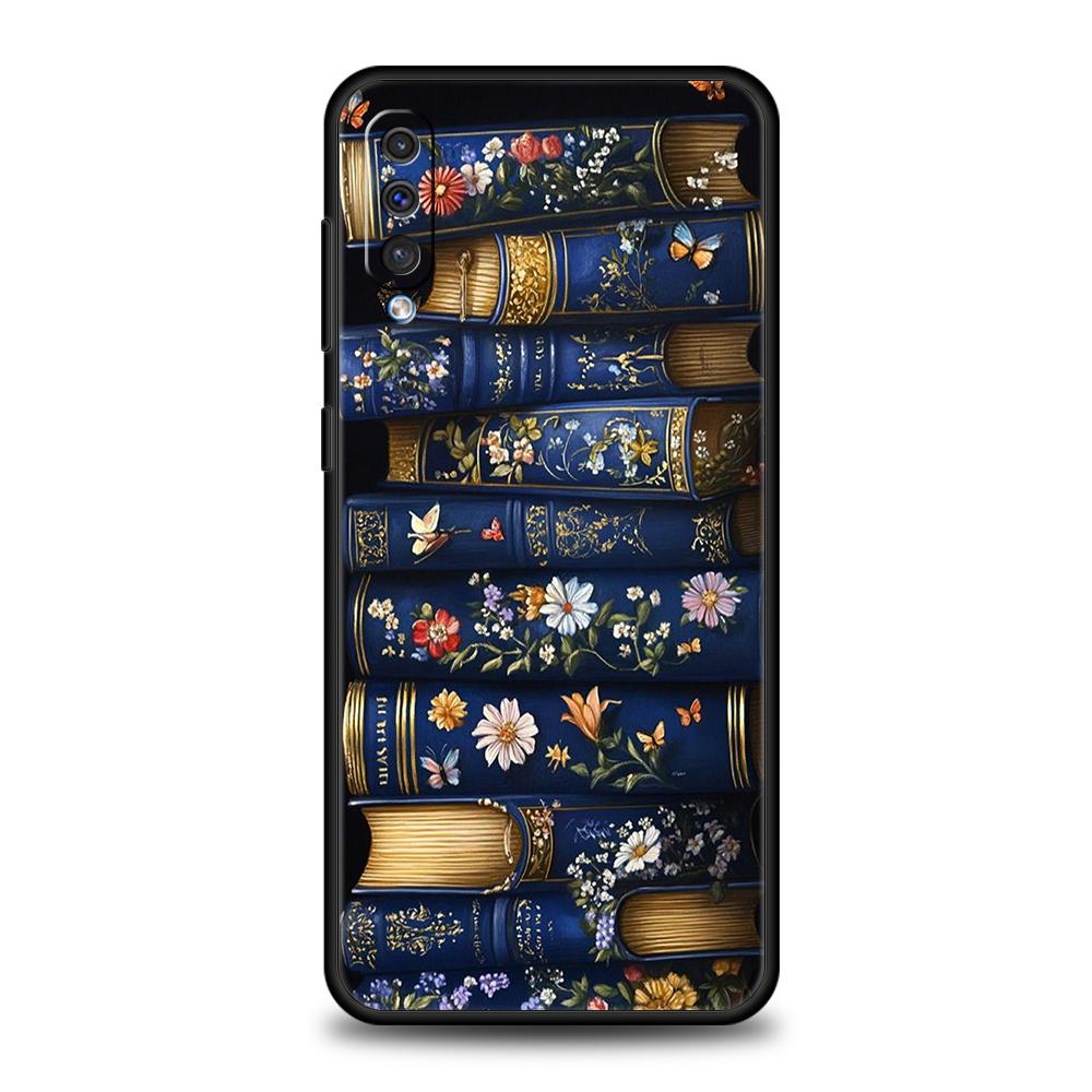 Vintage  Bookcase Painted Phone Case for Samsung Galaxy A54 A42 A34 A24 A22 A16 A14 A12 A02 A03 A70 A50 A40 A30 Soft TPU Shell