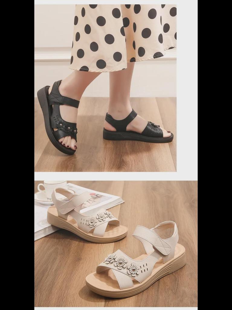 Mom's 2025 Neue rutschfeste Sandalen mit weicher Sohle für Frauen mittleren Alters – bequeme Sommerkleidung für draußen