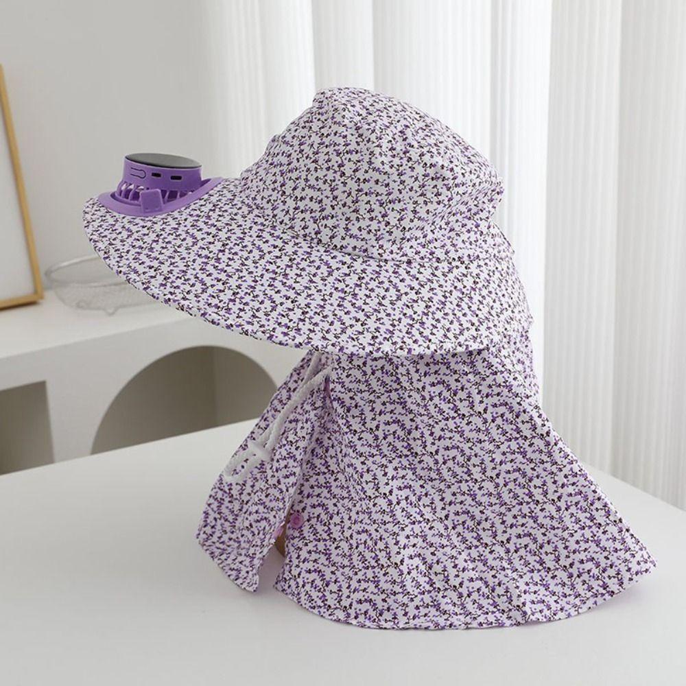 Breathable Solar Fan Cap USB Charging Cooling Fan Hat Sunscreen Cap Sun Cap  Outdoor Activities